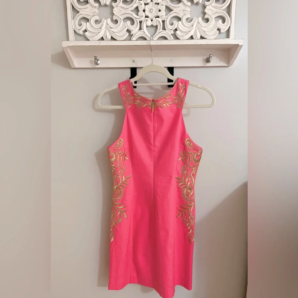 NWOT Lilly Pulitzer Tina Stretch Shift Dress in Coral Sunset, Size 0 - Picture 2 of 9